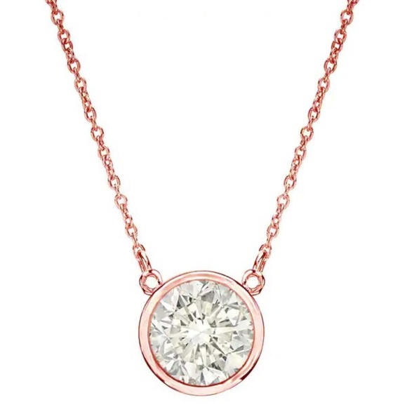 14K Rose Gold 4mmSolitaire Diamond Necklace